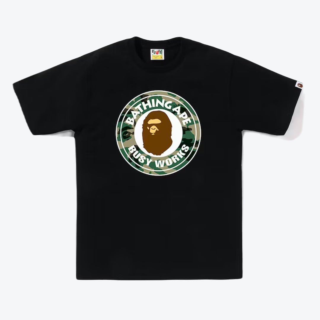 BAPE 1st Camo Busy Works Tee 'Black/Green' - Drizzle