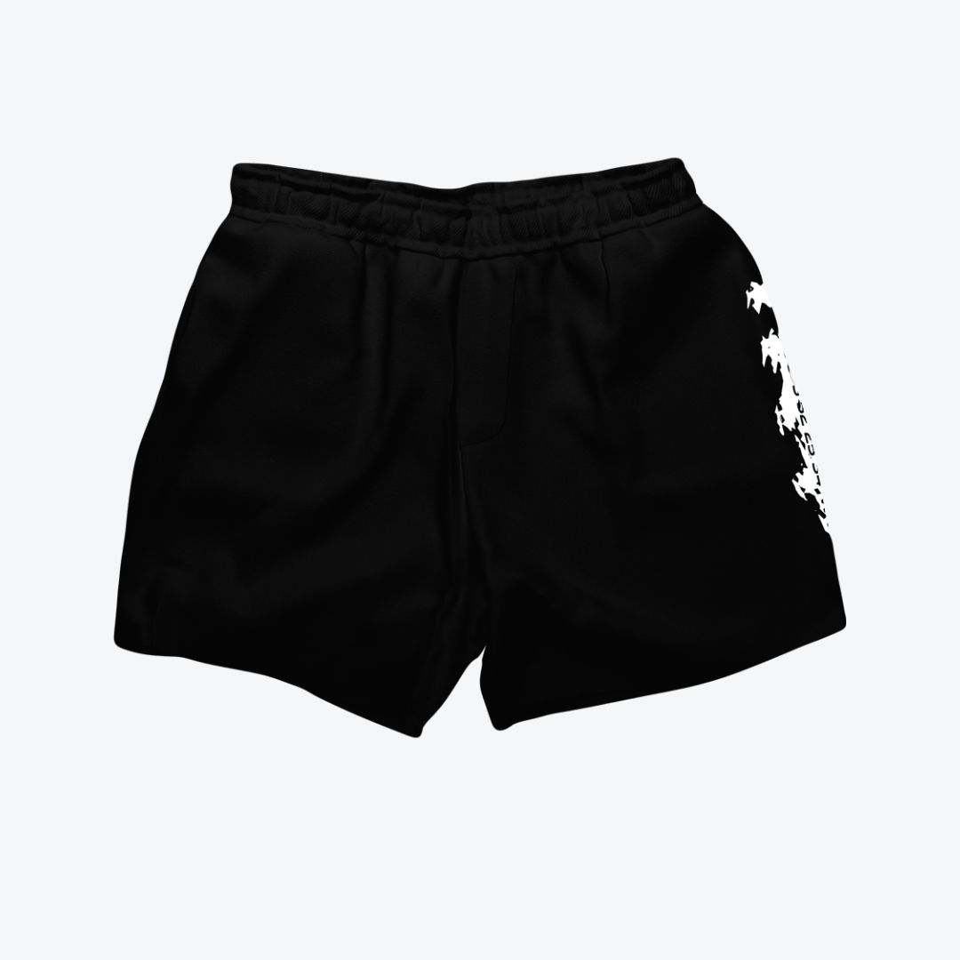 TK-F` Black Sweatshirt Shorts - Drizzle