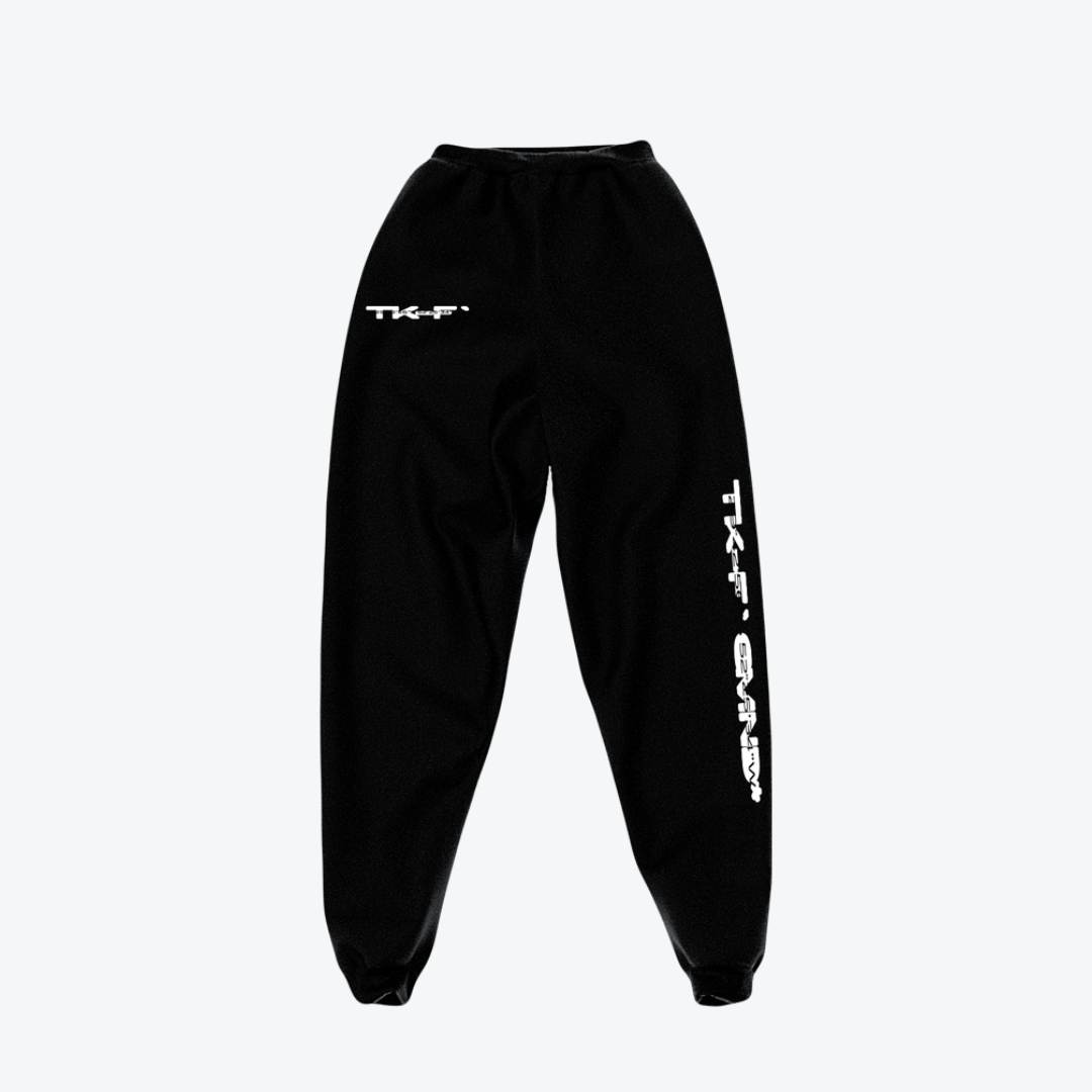 TK-F` Trademark Black Sweatpants - Drizzle